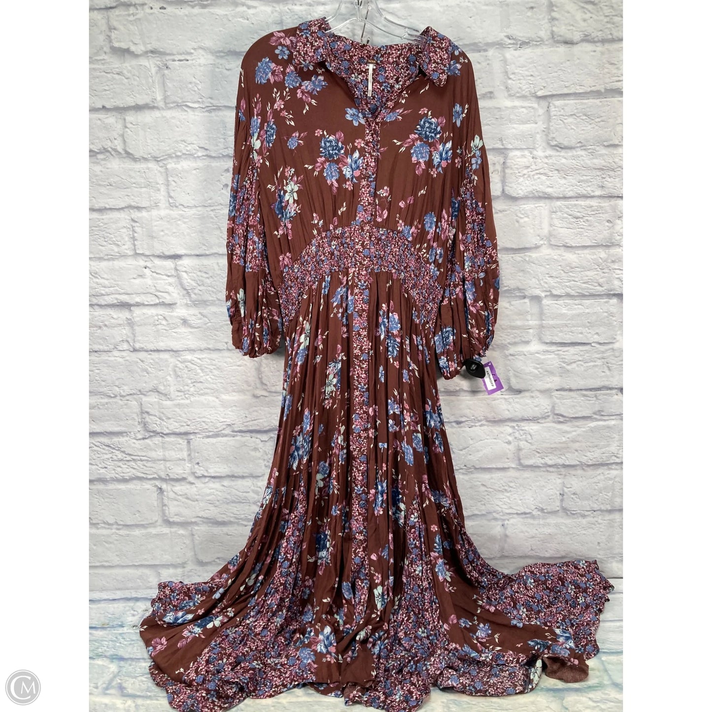 Dress Casual Maxi By Free People In Blue & Purple, Size: L
