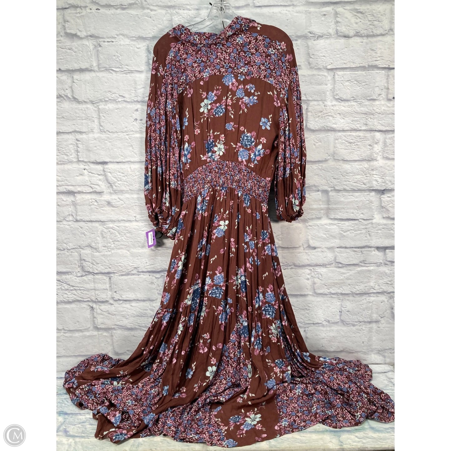 Dress Casual Maxi By Free People In Blue & Purple, Size: L