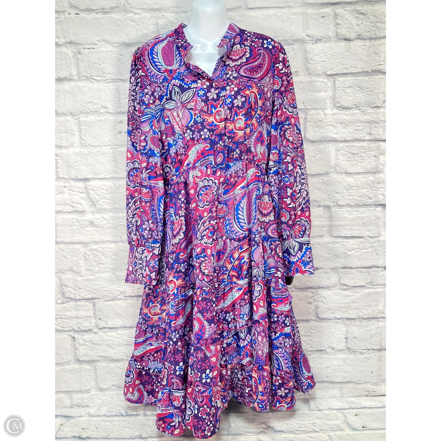 Dress Casual Short By Clothes Mentor In Blue & Purple, Size: M