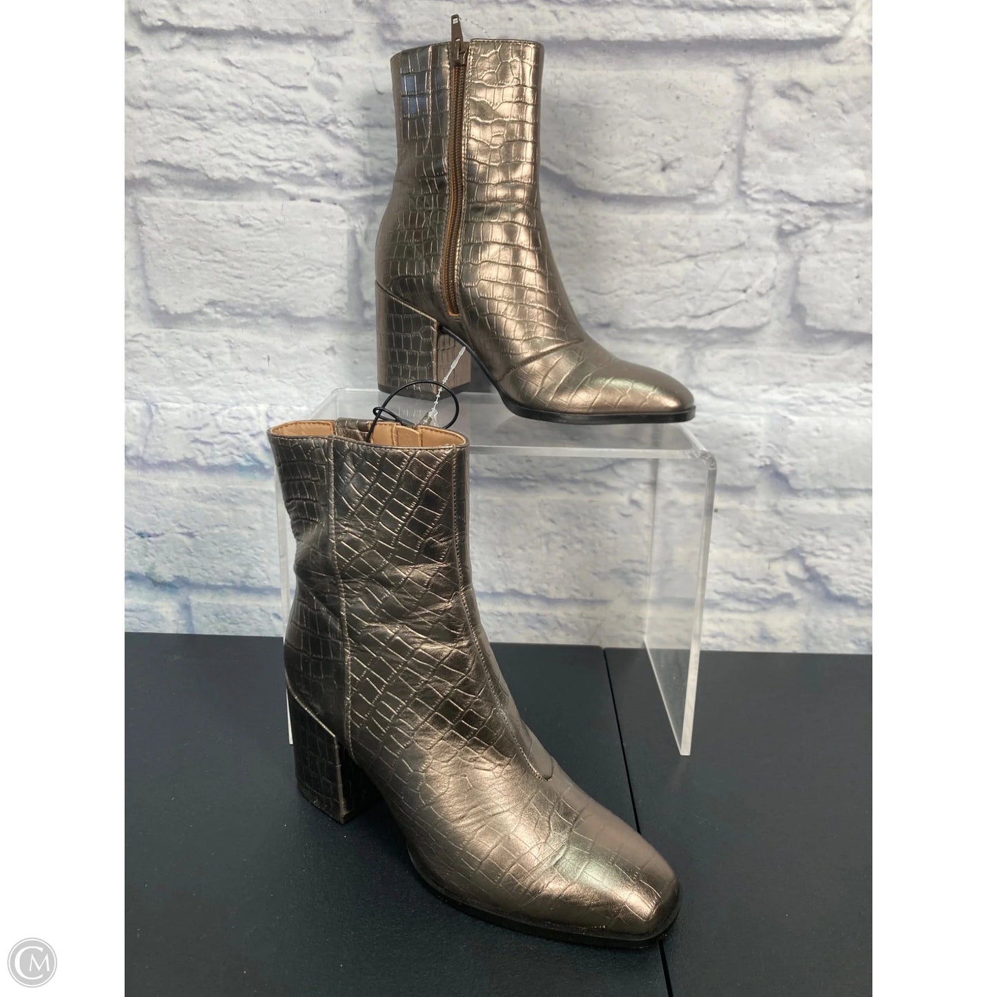 Boots Ankle Heels By Vionic In Bronze, Size: 6