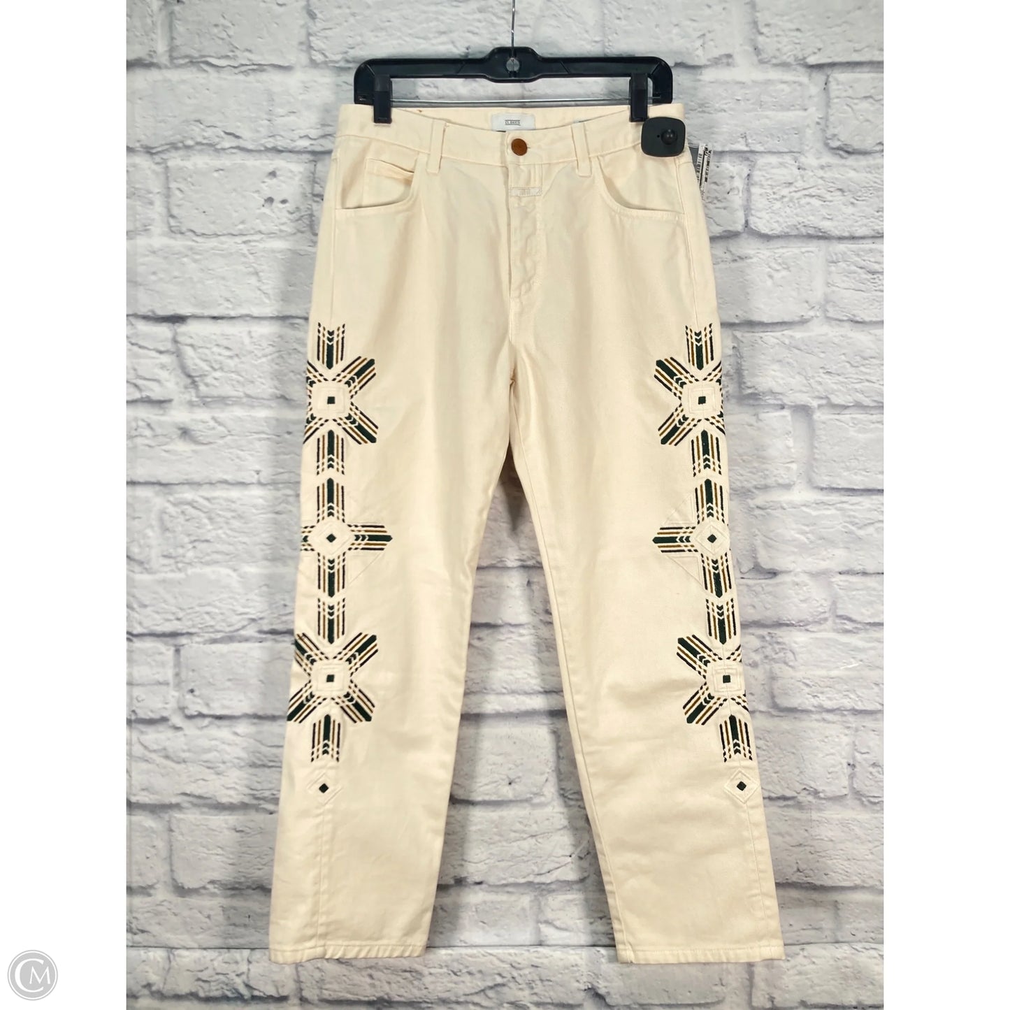 Jeans Straight By Closed In Cream, Size: 4