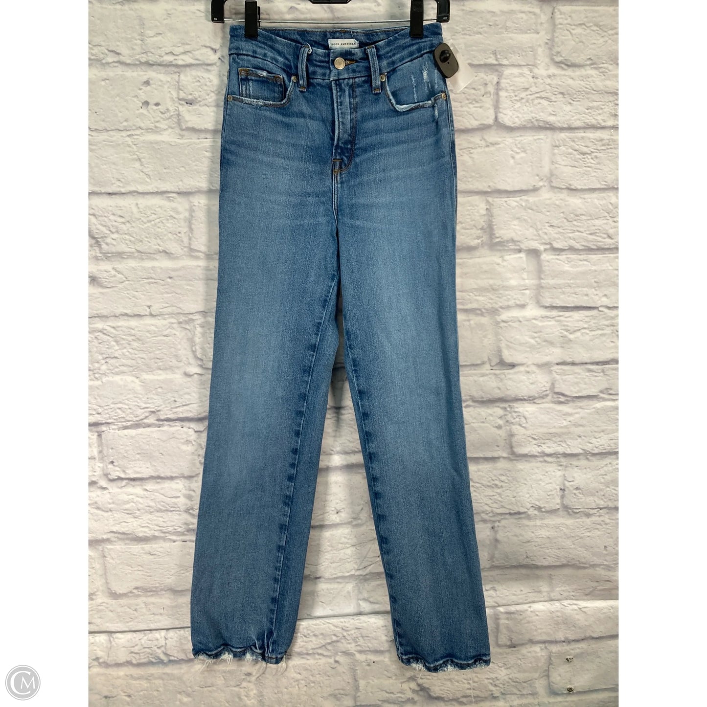 Jeans Straight By Good American In Blue Denim, Size: 0