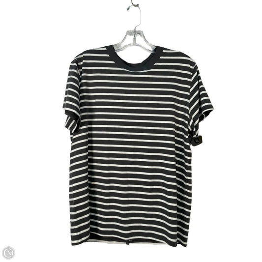 Athletic Top Short Sleeve By Lululemon In Grey & White, Size: S