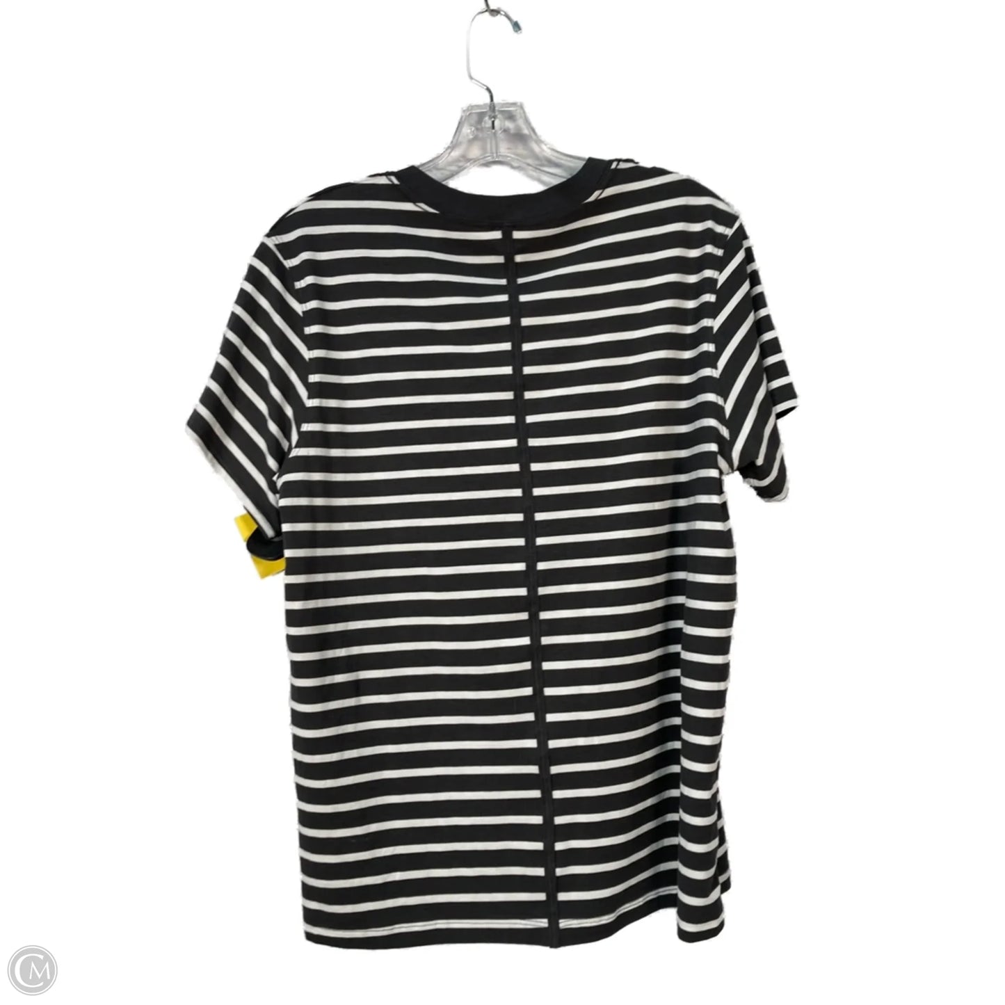Athletic Top Short Sleeve By Lululemon In Grey & White, Size: S