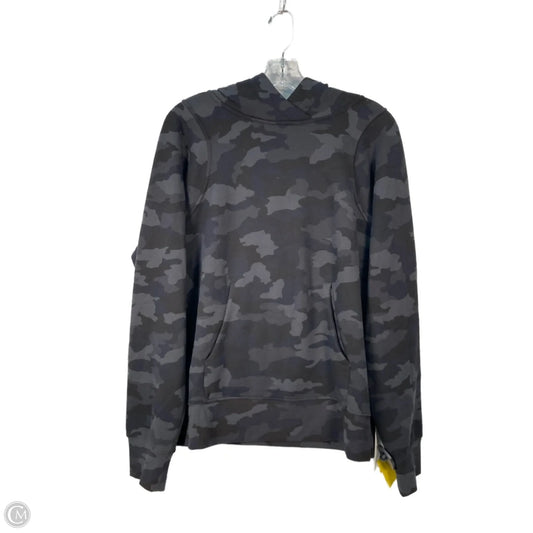 Athletic Sweatshirt Hoodie By Lululemon In Black & Grey, Size: M