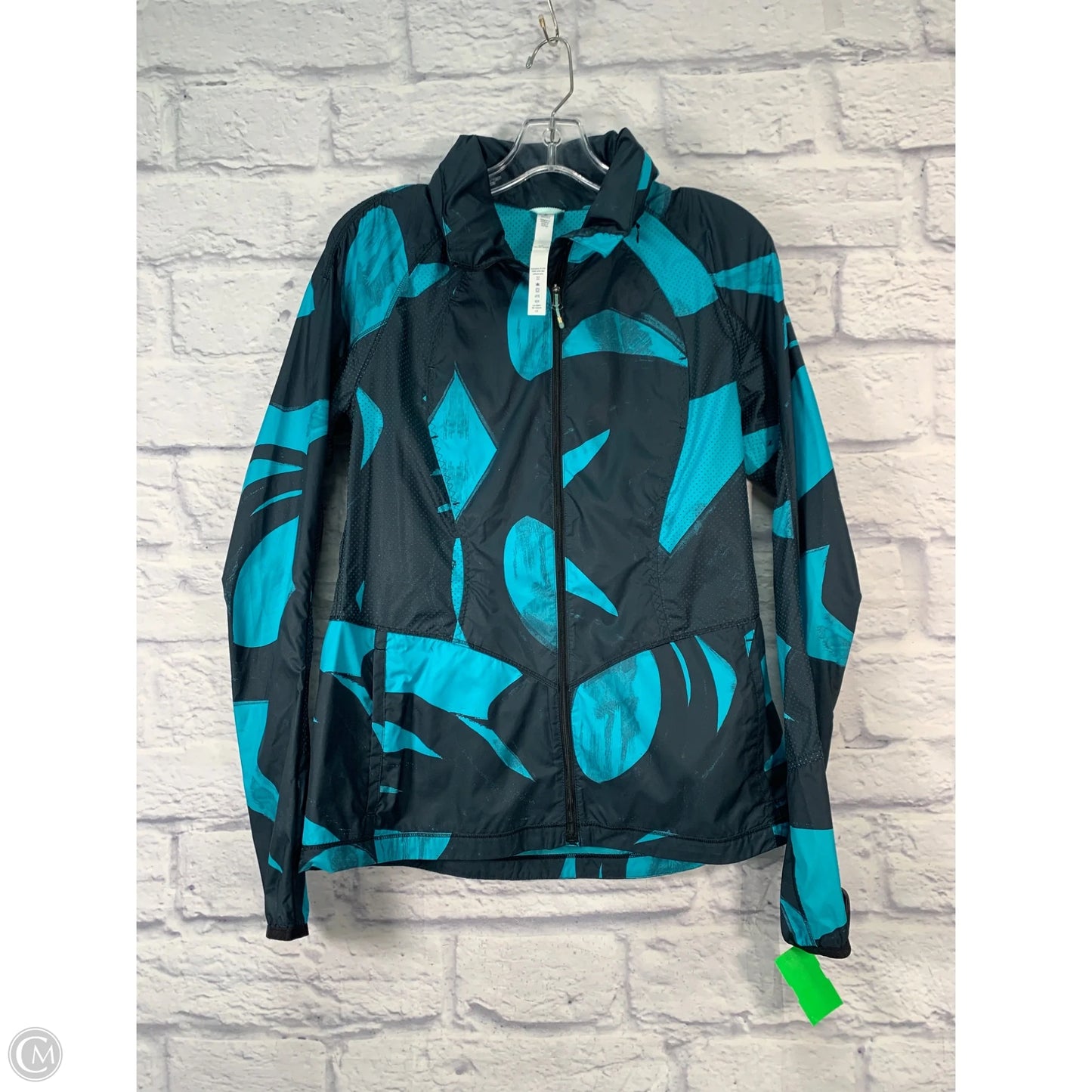 Athletic Jacket By Lululemon In Black & Blue, Size: 6