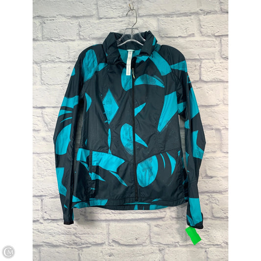 Athletic Jacket By Lululemon In Black & Blue, Size: 6