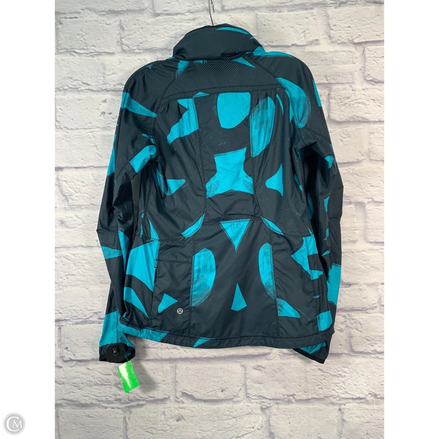 Athletic Jacket By Lululemon In Black & Blue, Size: 6