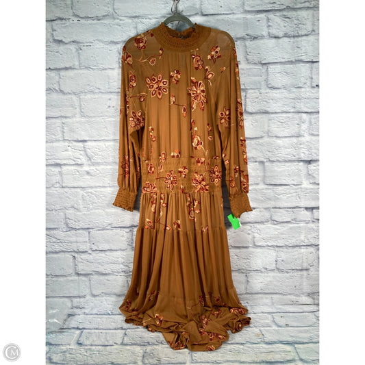 Dress Casual Midi By Figuero & Flower In Orange, Size: L
