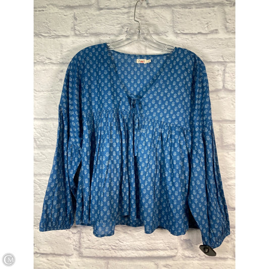 Top Long Sleeve By Faherty In Blue, Size: M