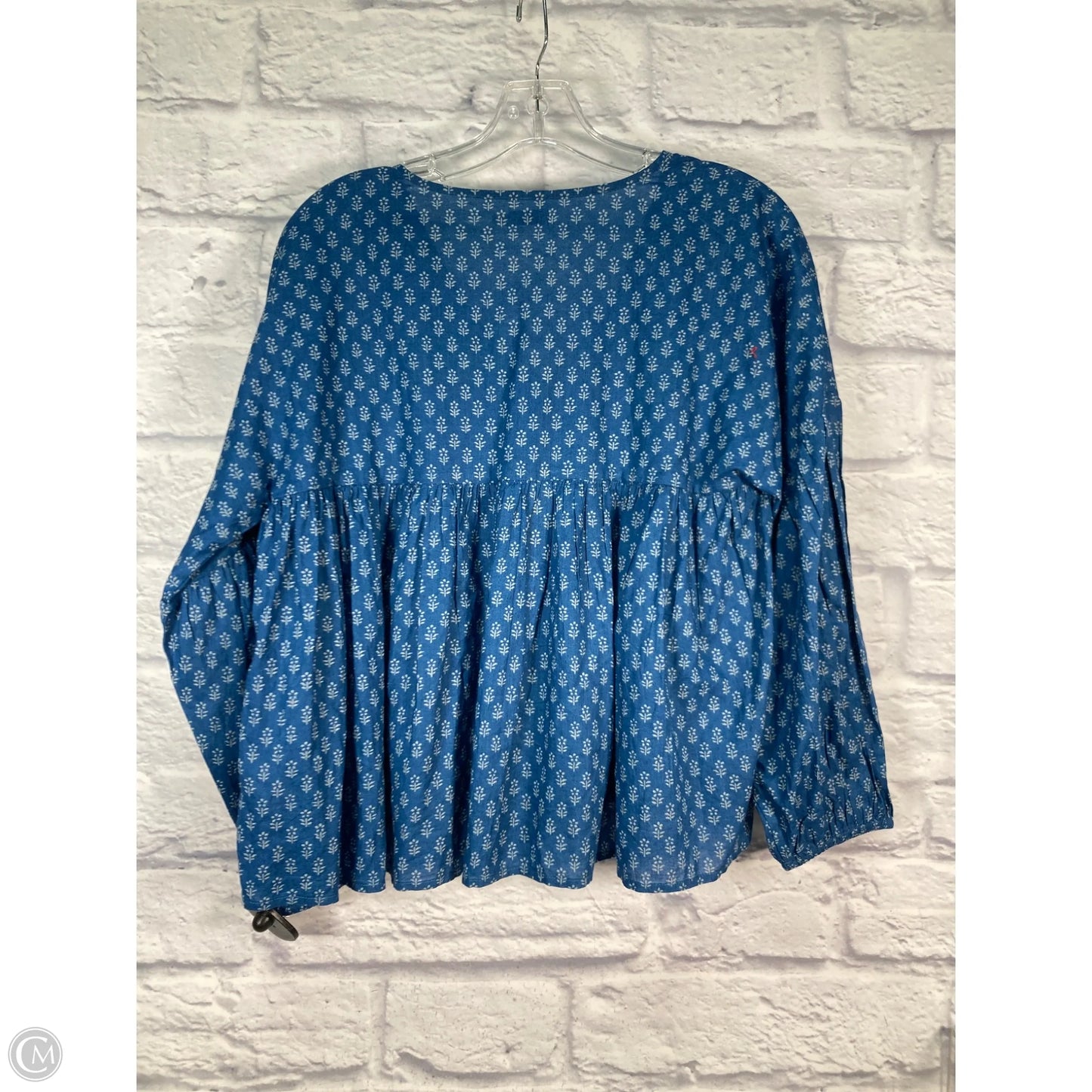 Top Long Sleeve By Faherty In Blue, Size: M