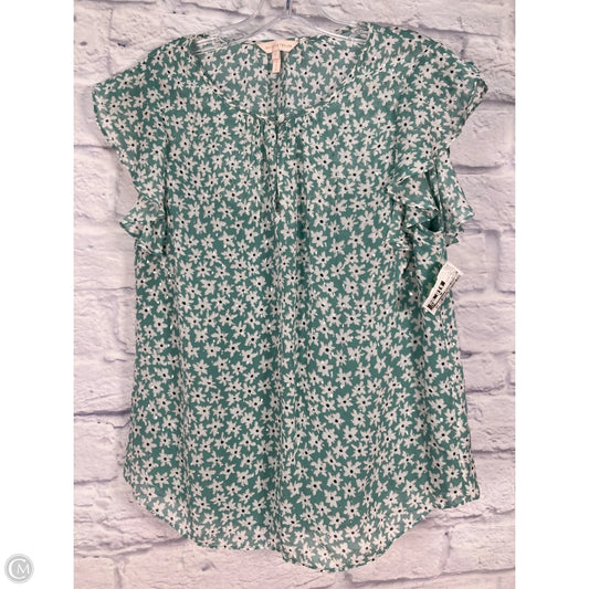 Blouse Short Sleeve By Rebecca Taylor In Teal, Size: L