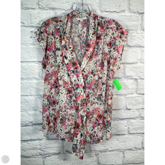 Blouse Short Sleeve By Liverpool In Floral Print, Size: L