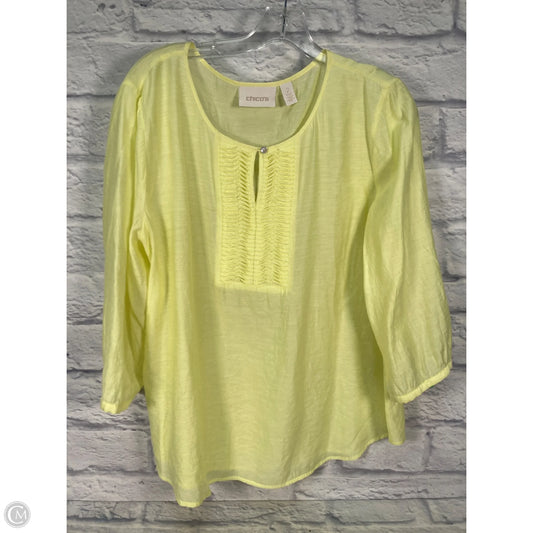 Top Long Sleeve By Chicos In Yellow, Size: L