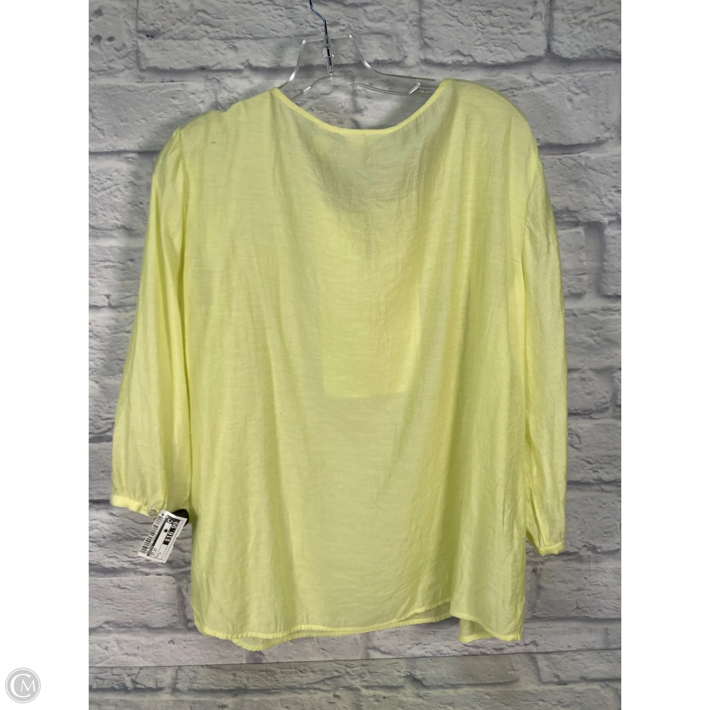 Top Long Sleeve By Chicos In Yellow, Size: L
