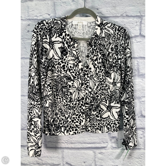 Cardigan Designer By Lilly Pulitzer In Black & White, Size: Xxs