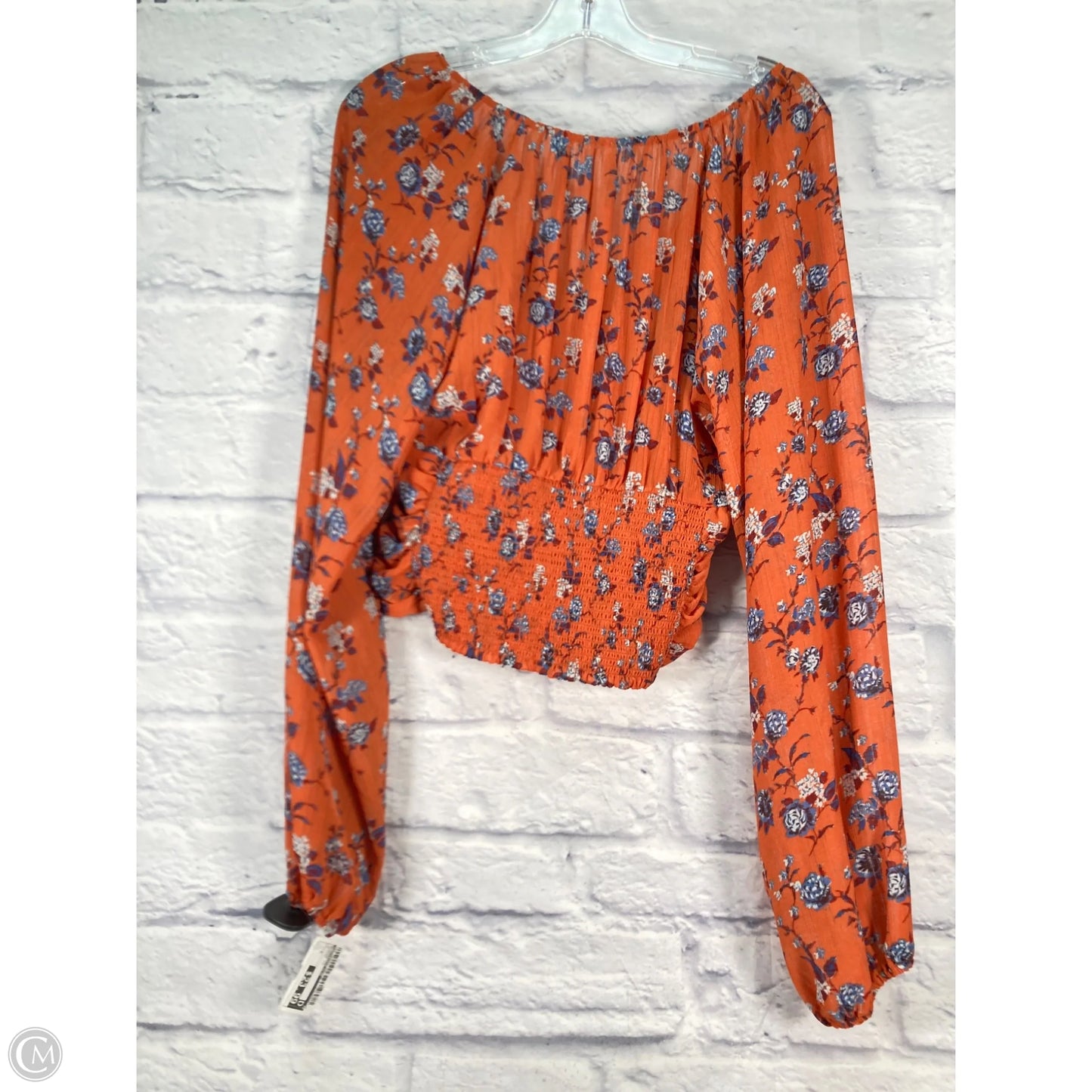 Blouse Long Sleeve By Free People In Orange, Size: M