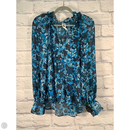 Blouse Long Sleeve By Anthropologie In Blue, Size: L