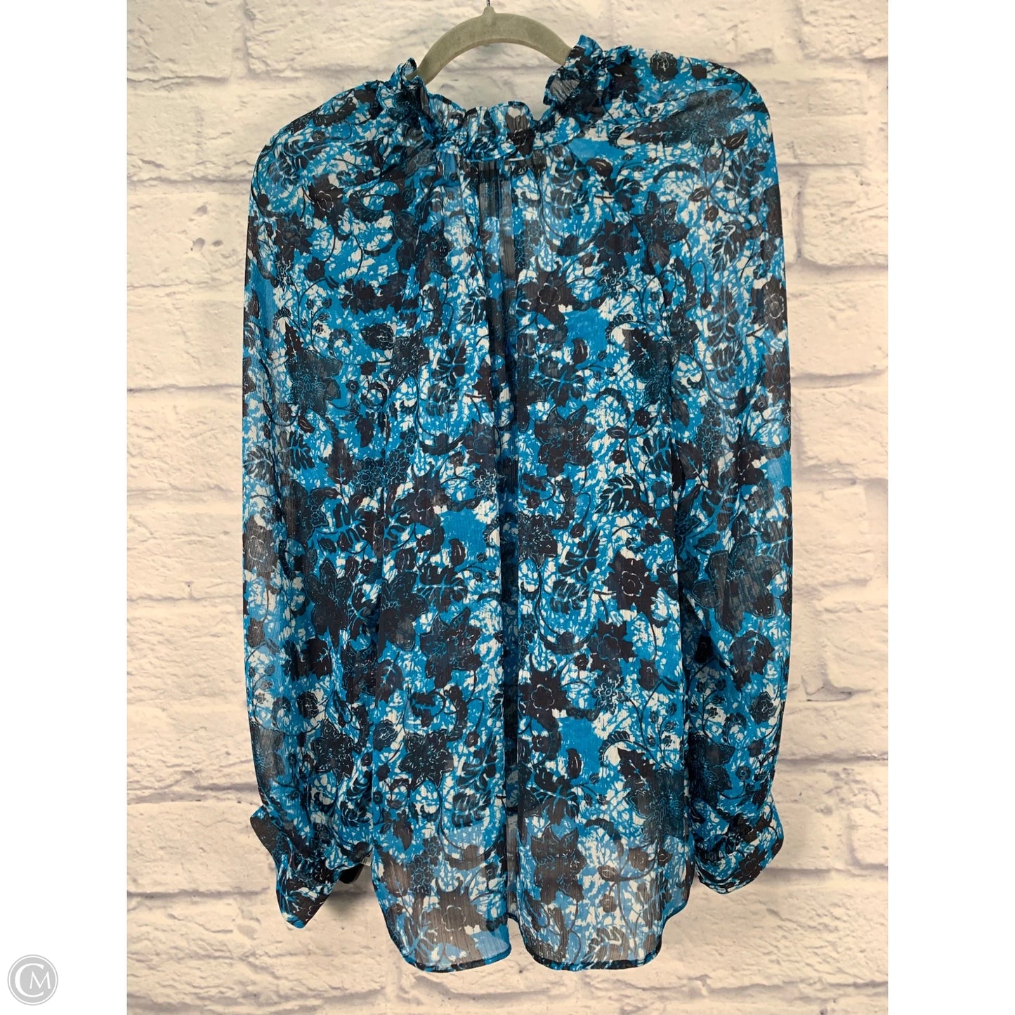 Blouse Long Sleeve By Anthropologie In Blue, Size: L