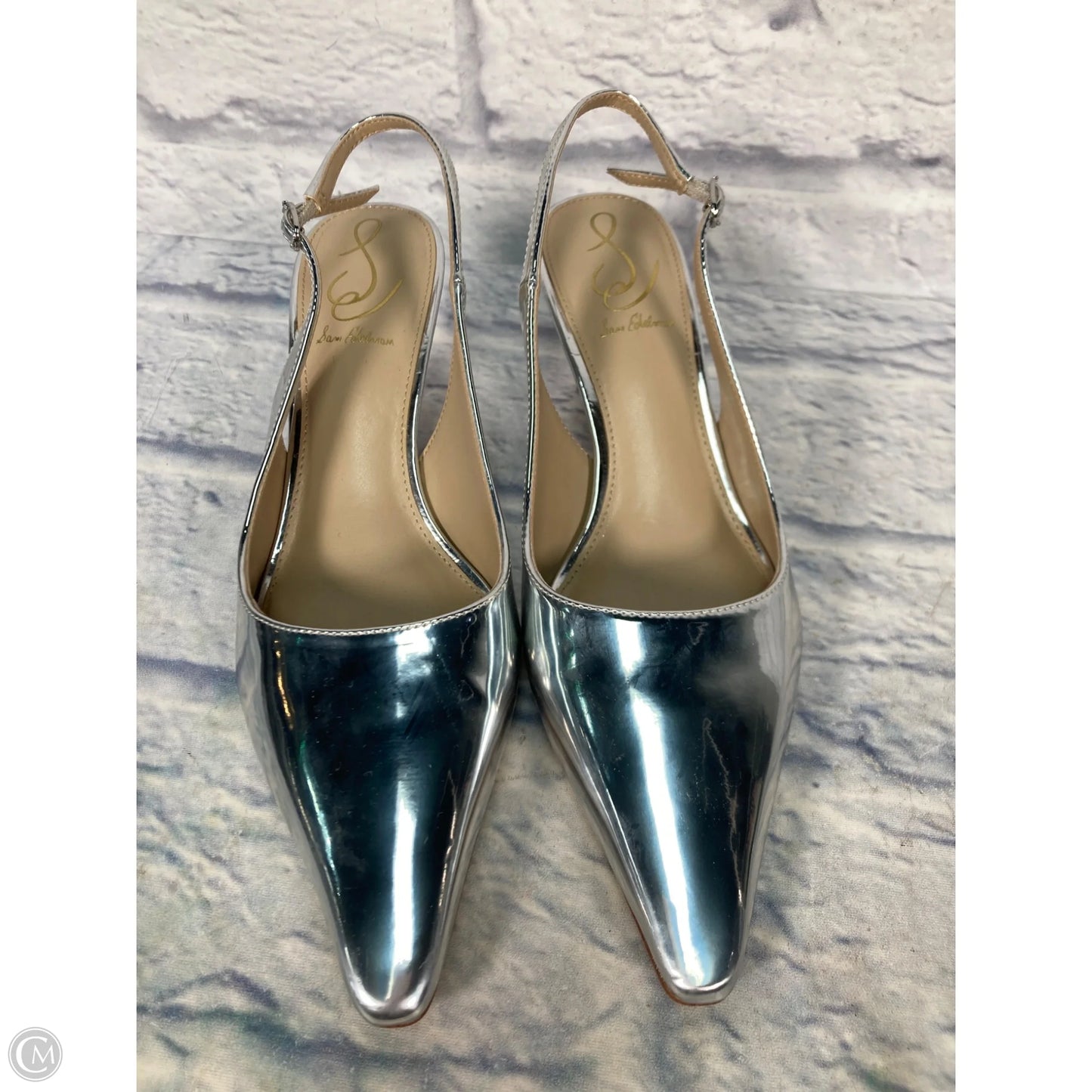 Shoes Heels Kitten By Sam Edelman In Silver, Size: 8
