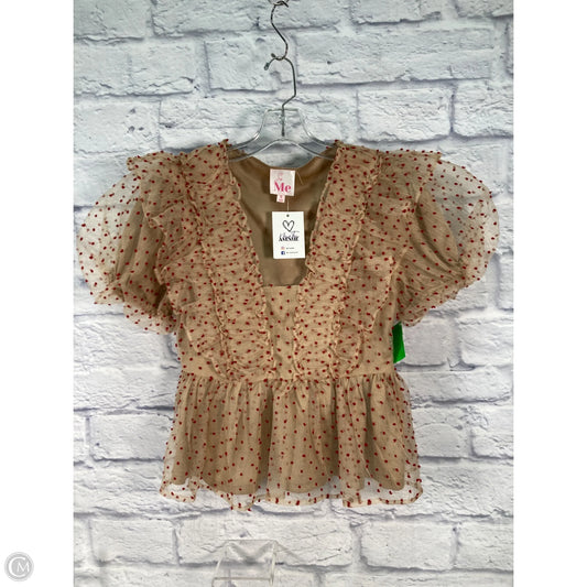 Blouse Short Sleeve By Clothes Mentor In Gold & Red, Size: S