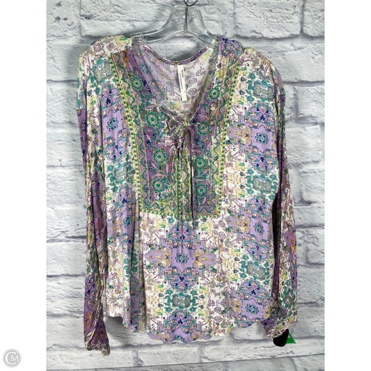 Top Long Sleeve By Anthropologie In Purple, Size: S
