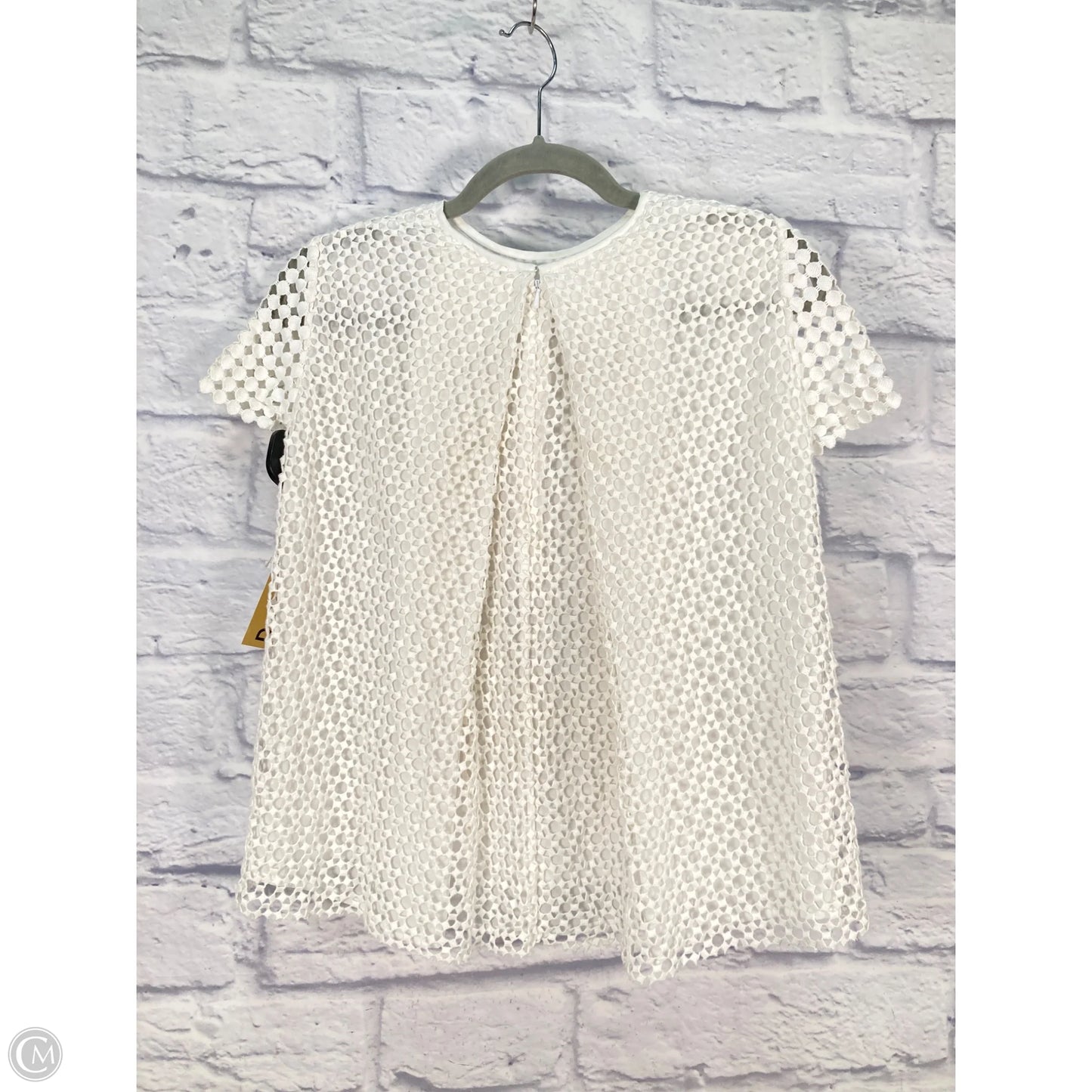 Top Short Sleeve Designer By Tory Burch In White, Size: Xs