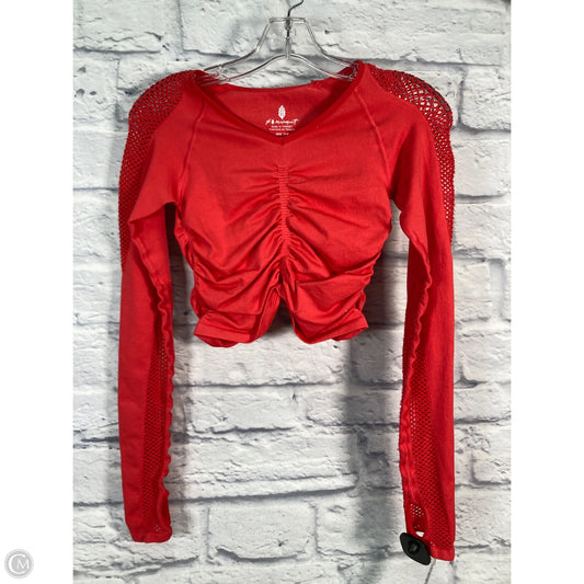 Athletic Top Long Sleeve Crewneck By Free People In Red, Size: Xs