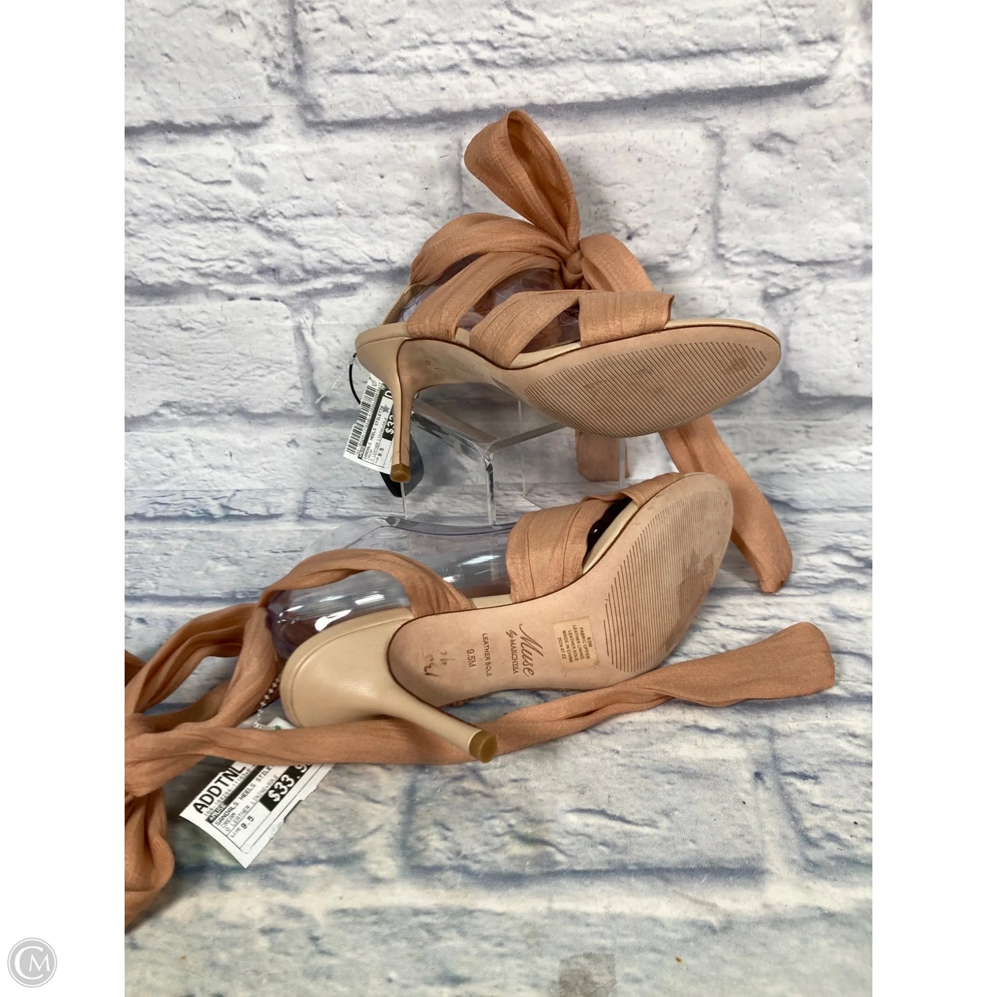 Sandals Heels Stiletto By Muse In Cream, Size: 9.5