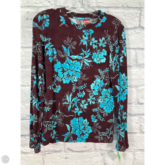 Top Long Sleeve Basic By Johnny Was In Blue & Brown, Size: S