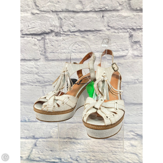 Sandals Heels Wedge By Anthropologie In White, Size: 9
