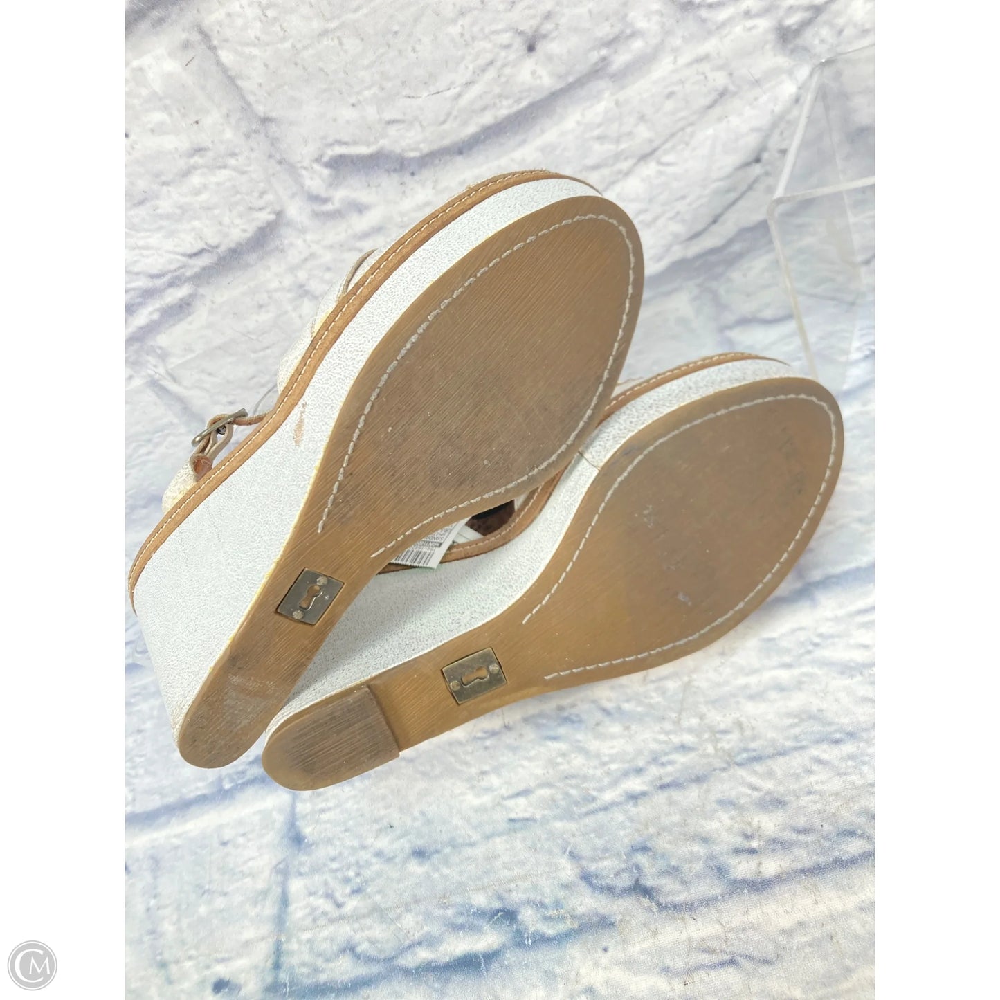 Sandals Heels Wedge By Anthropologie In White, Size: 9