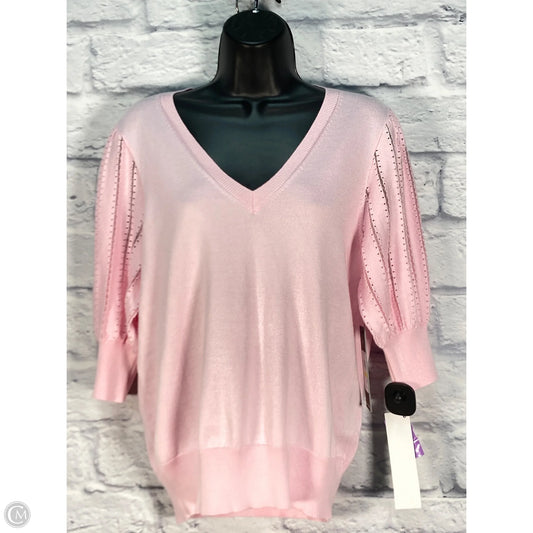Top Short Sleeve Designer By Karl Lagerfeld In Pink, Size: M