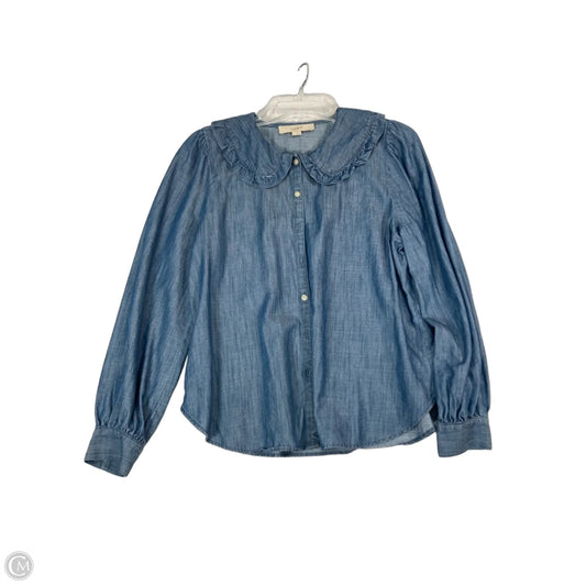 Top Long Sleeve By Loft In Blue, Size: M