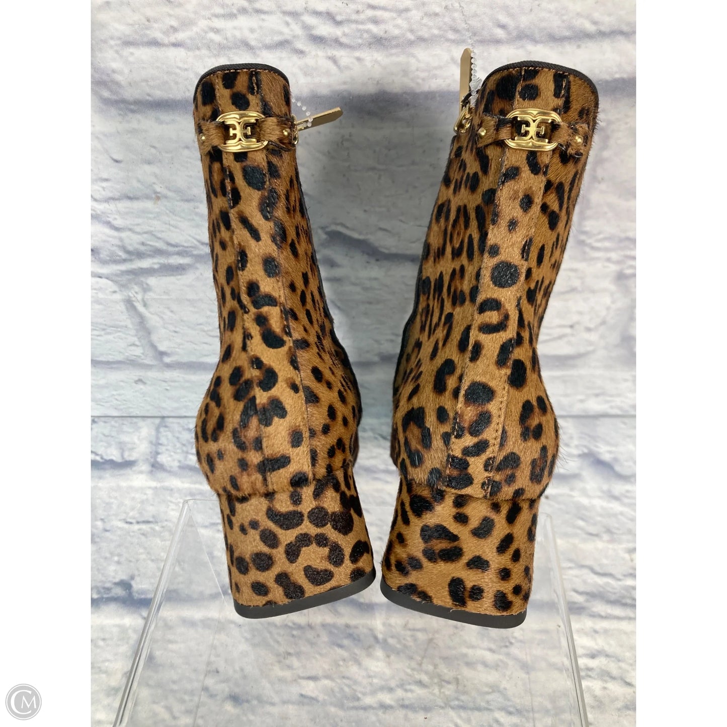 Boots Ankle Heels By Sam Edelman In Animal Print, Size: 7.5