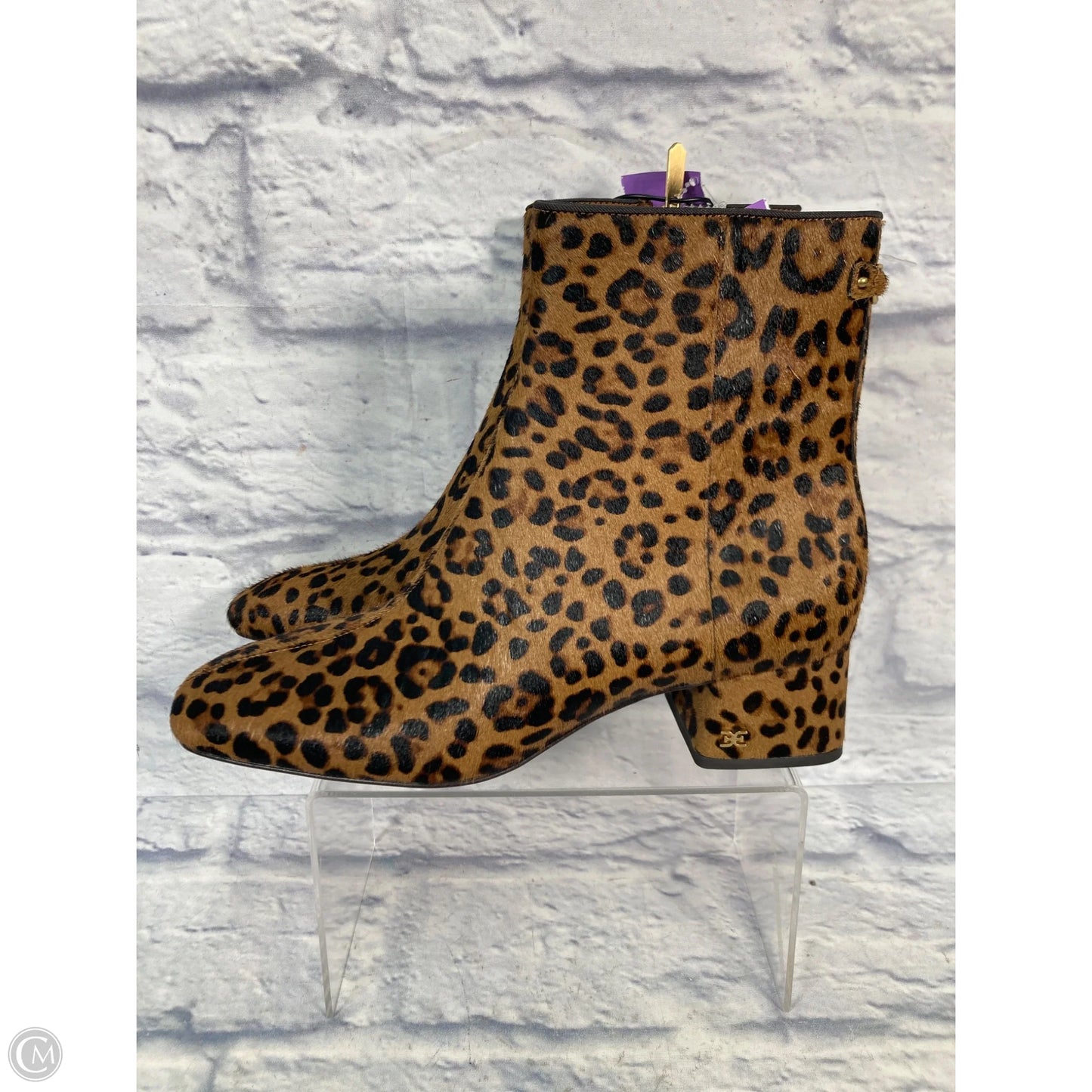 Boots Ankle Heels By Sam Edelman In Animal Print, Size: 7.5