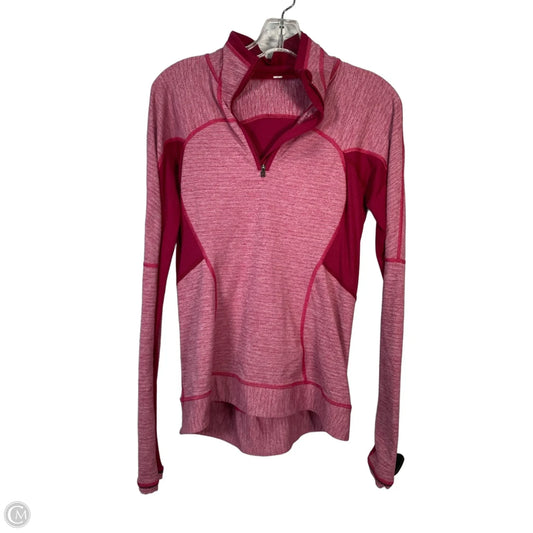 Athletic Top Long Sleeve Collar By Lululemon In Pink, Size: M