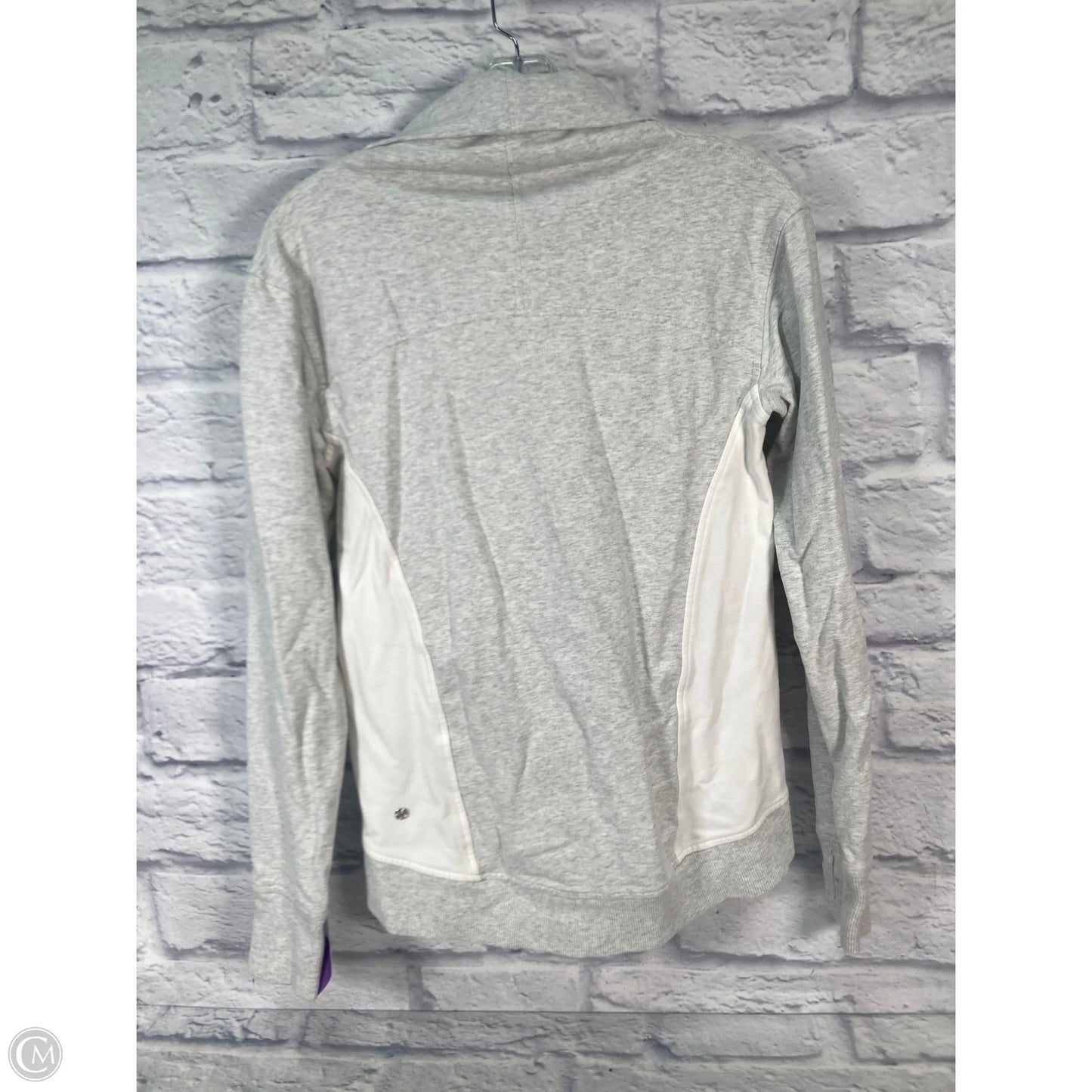Athletic Sweatshirt Collar By Lululemon In Grey & White, Size: S