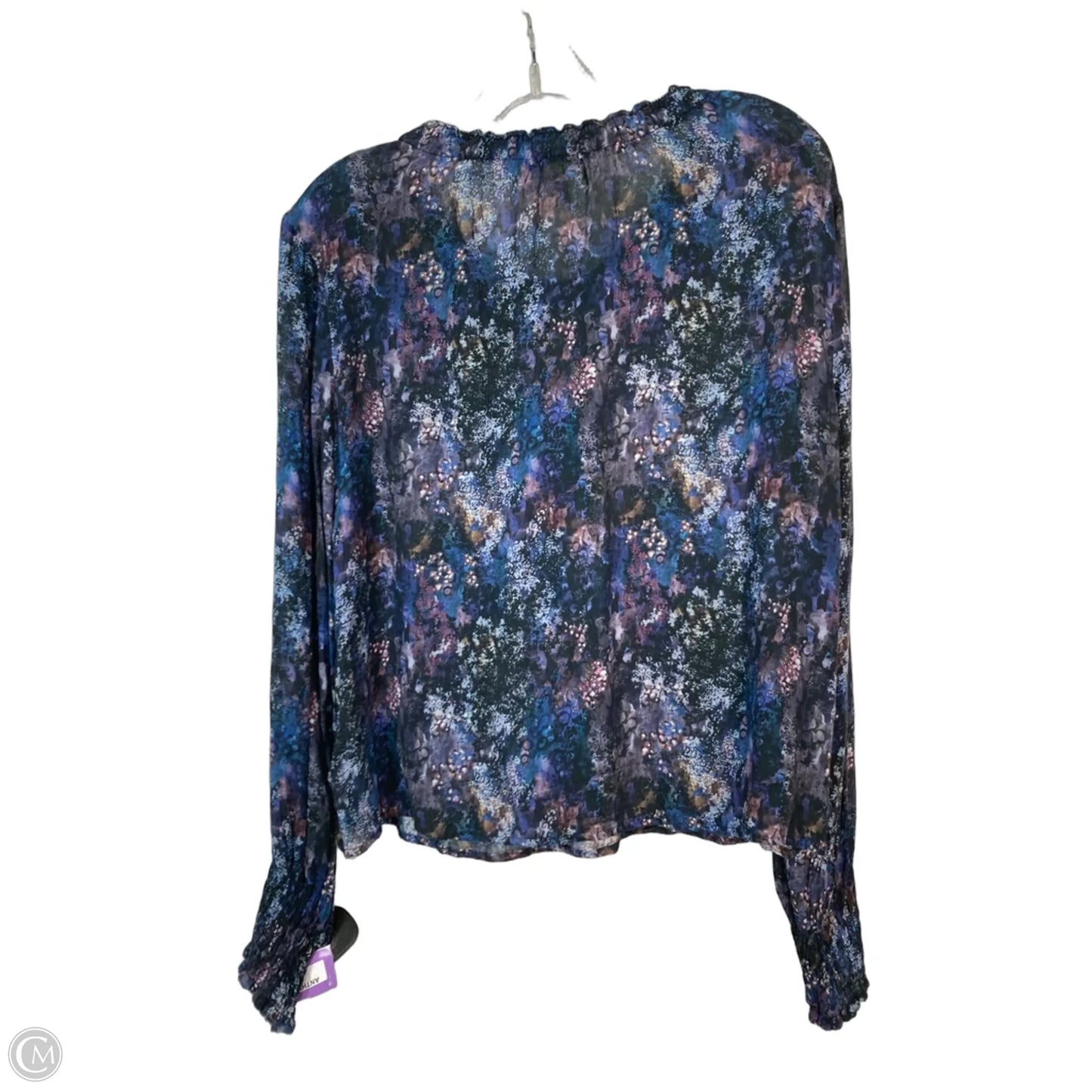Top Long Sleeve By Cloth & Stone In Black & Blue, Size: M