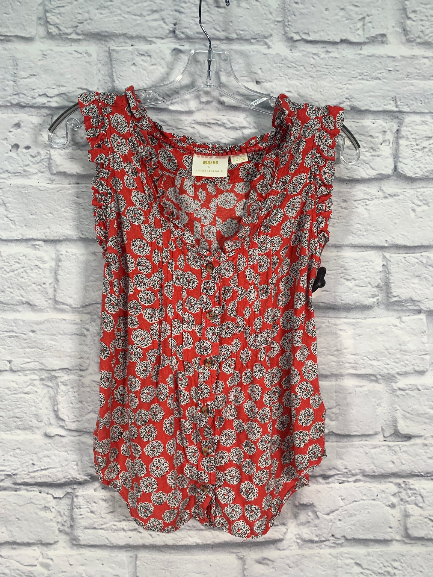 Orange Top Sleeveless Maeve, Size S