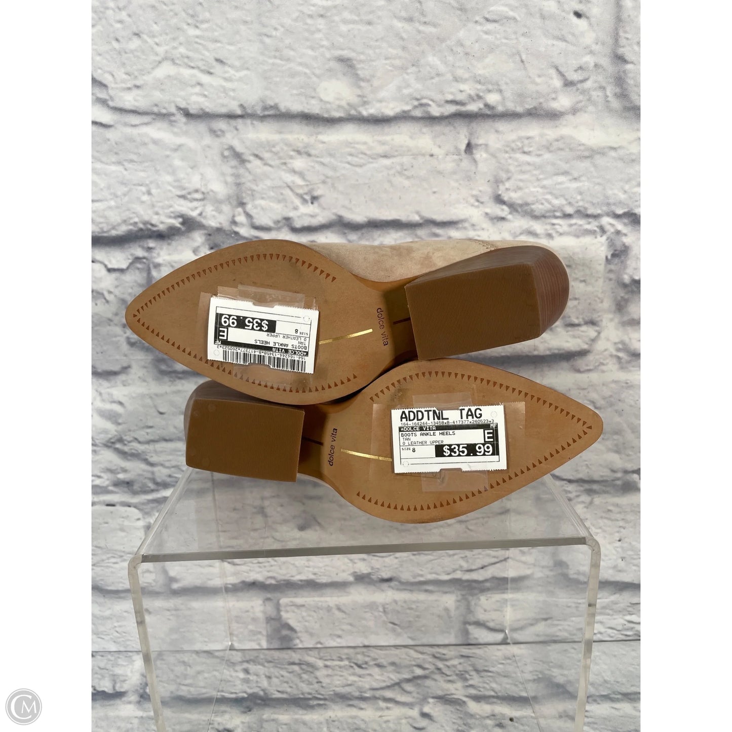Boots Ankle Heels By Dolce Vita In Tan, Size: 8