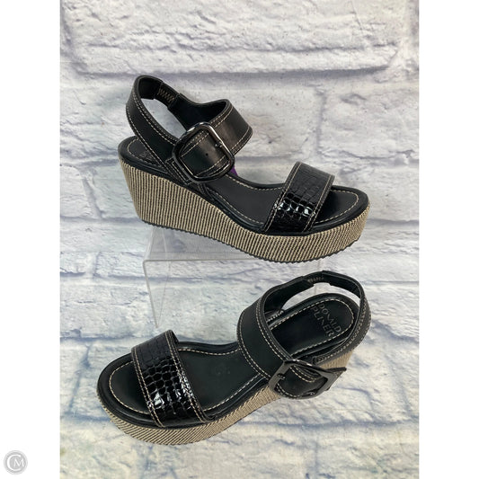 Sandals Heels Wedge By Donald Pliner In Black, Size: 8.5