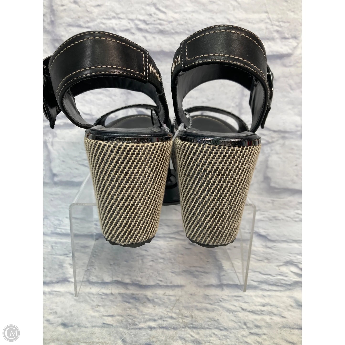 Sandals Heels Wedge By Donald Pliner In Black, Size: 8.5