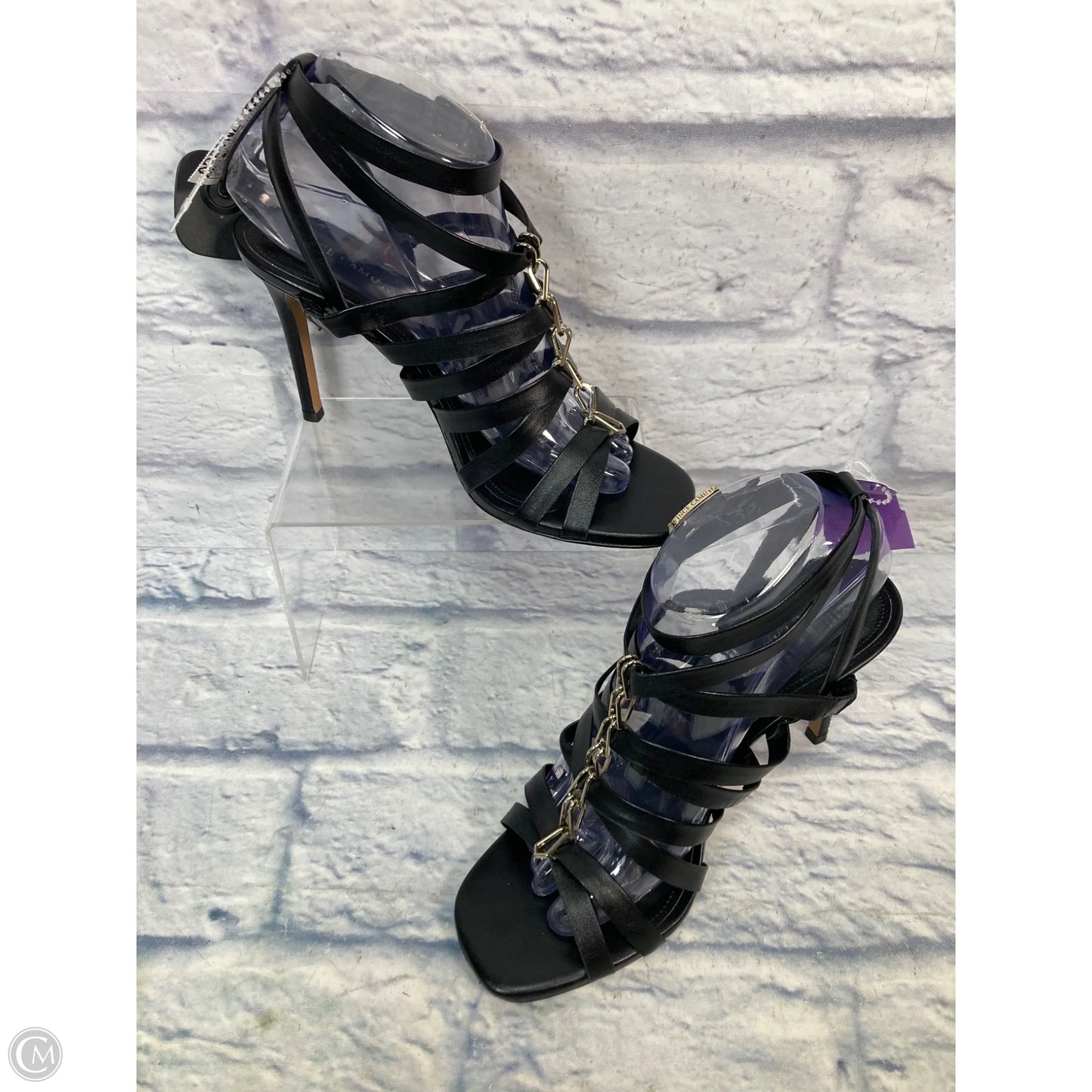 Sandals Heels Stiletto By Vince Camuto In Black, Size: 8.5