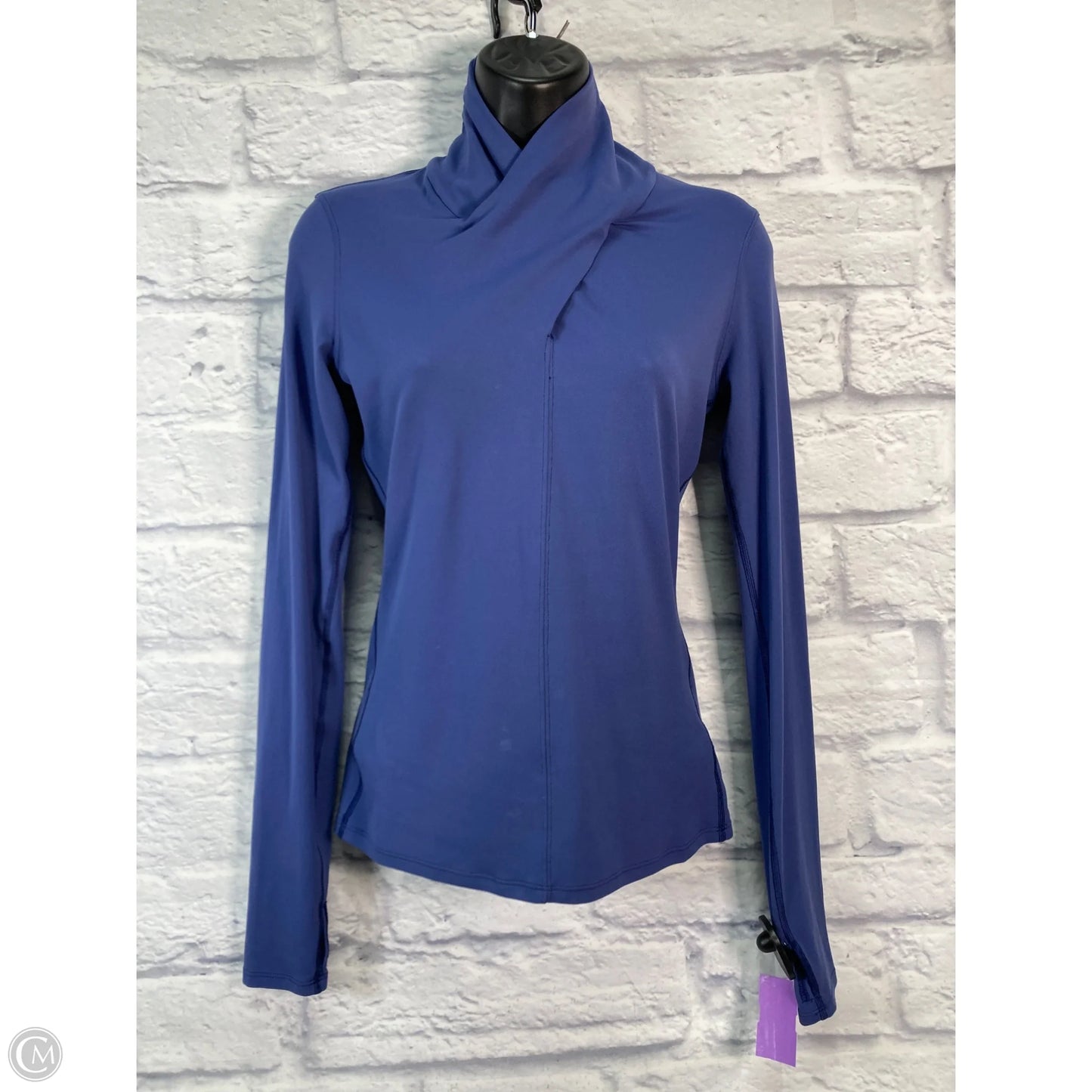 Athletic Top Long Sleeve Collar By Lululemon In Blue, Size: S