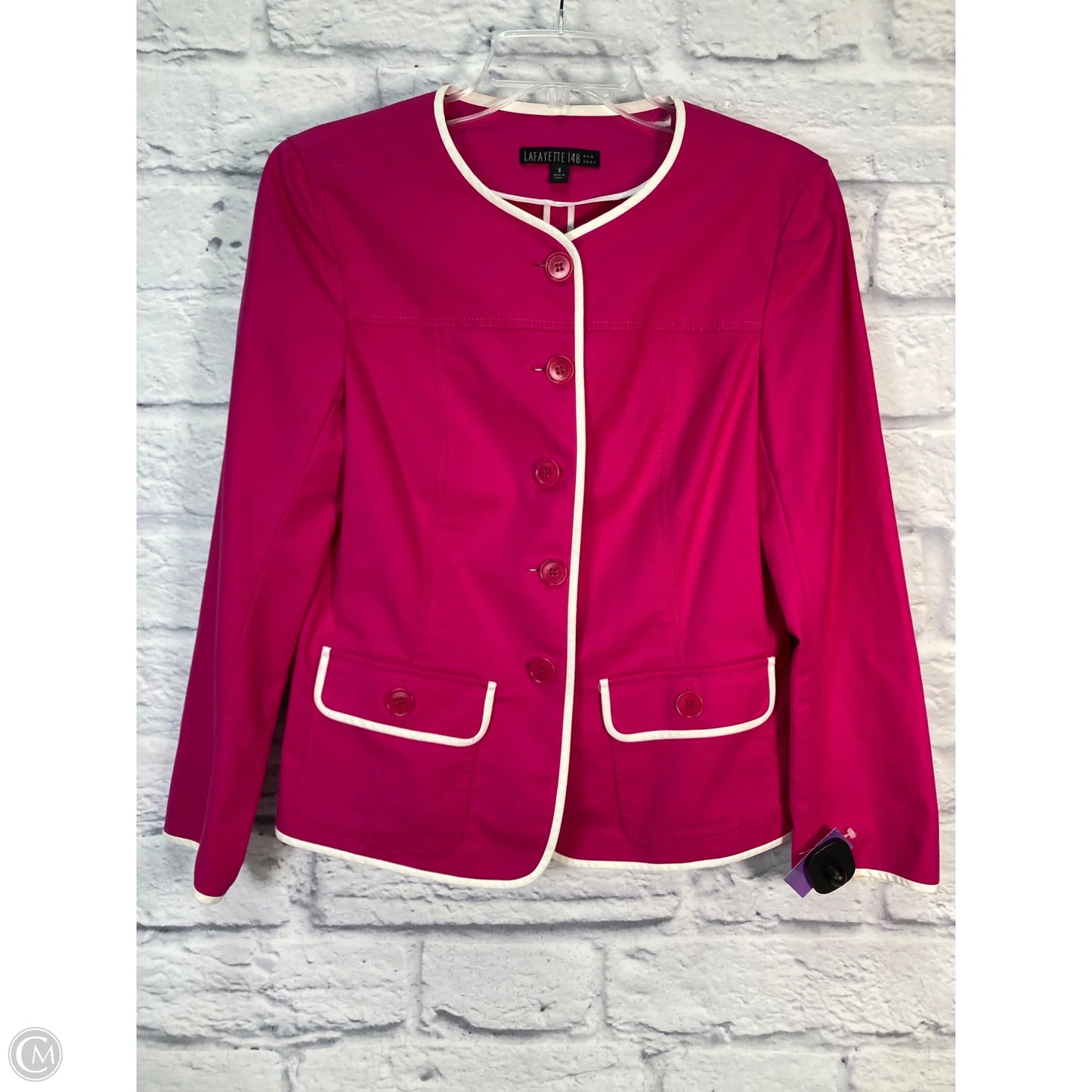 Jacket Designer By Lafayette 148 In Pink, Size: M