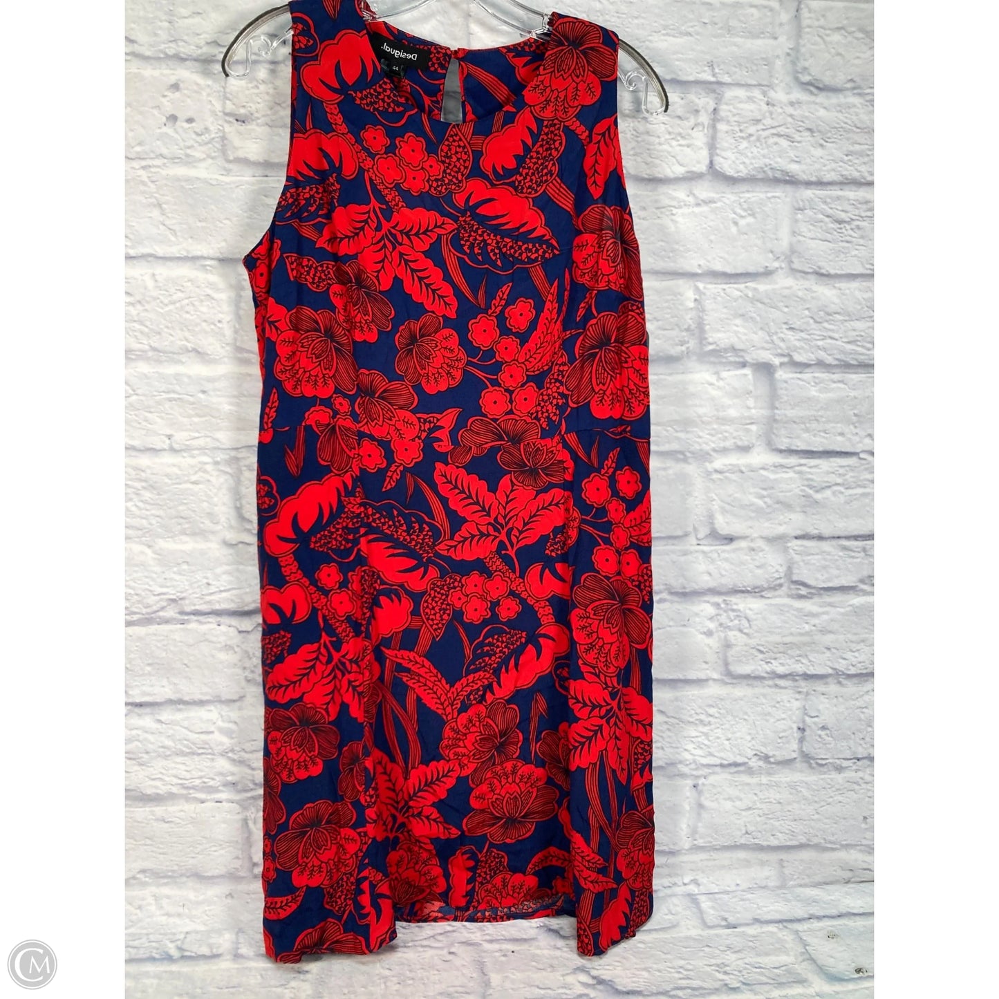 Dress Casual Short By Desigual In Blue & Red, Size: M