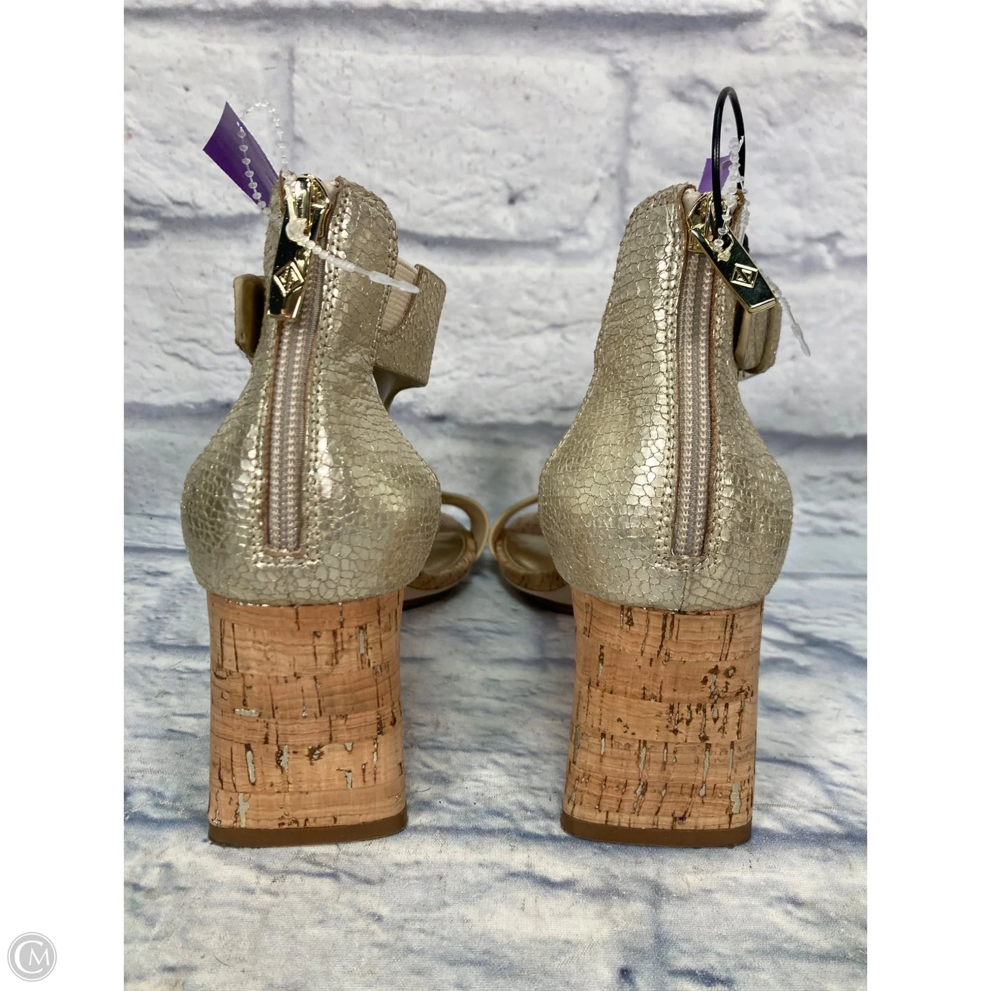 Sandals Heels Block By Donald Pliner In Gold, Size: 10