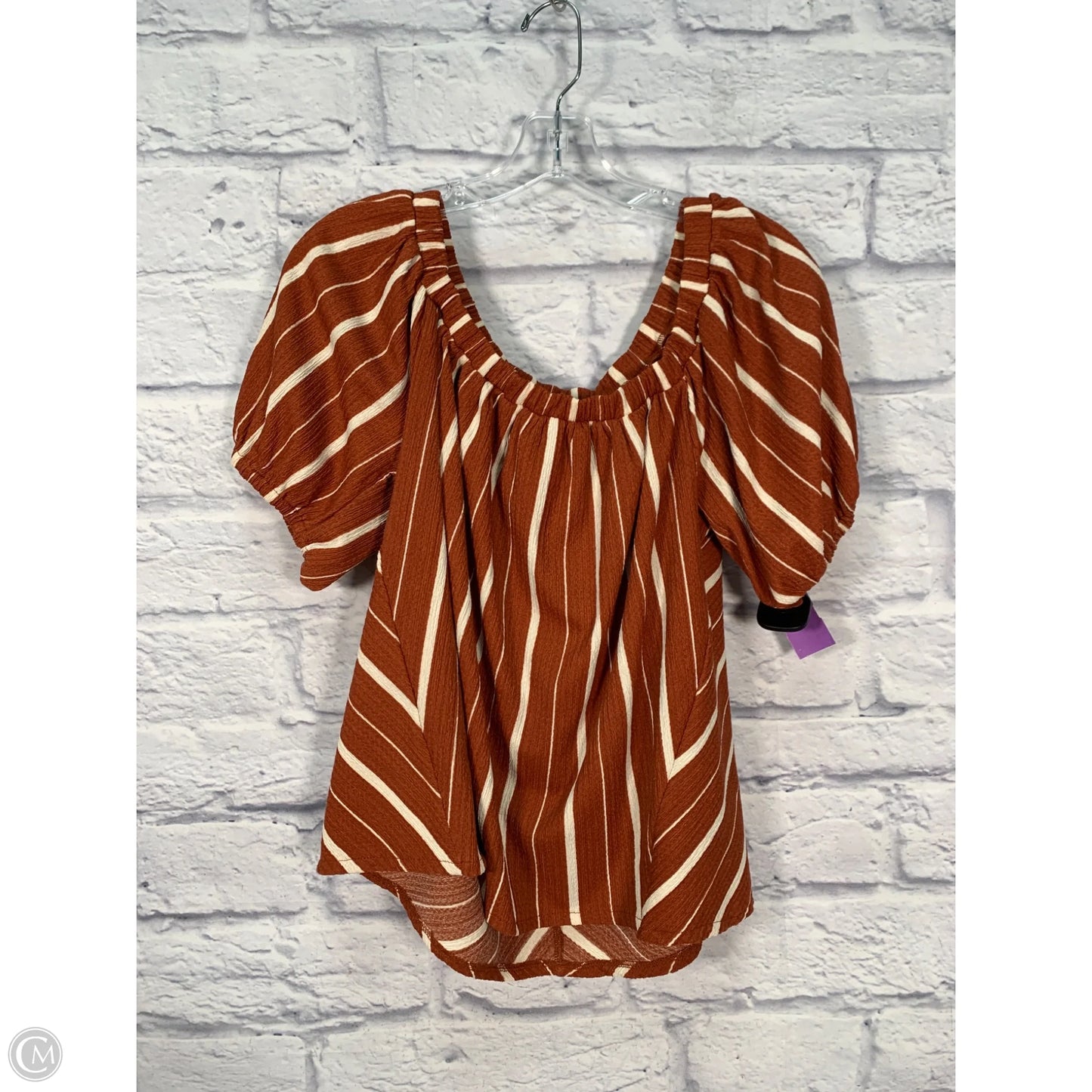 Top Short Sleeve By Anthropologie In Brown, Size: S