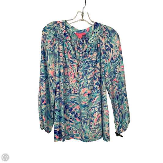 Blouse Designer By Lilly Pulitzer In Blue, Size: L